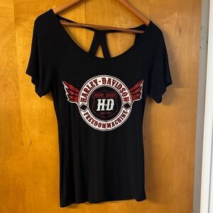 Harley-Davidson Black and Red Women's Tee